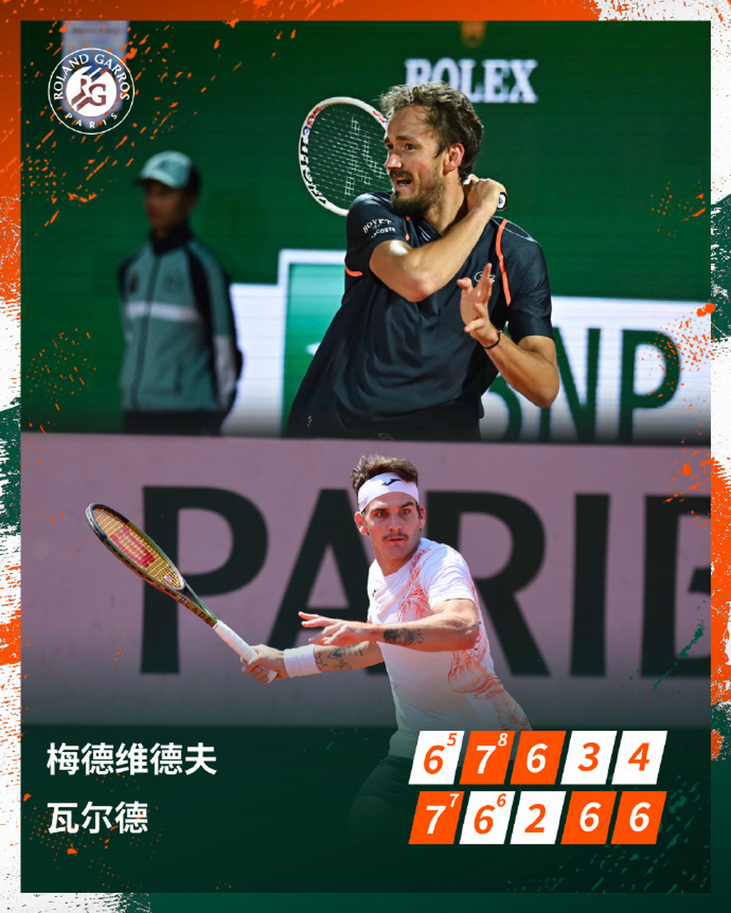 包含法网轻取年终总决赛，梅德韦杰夫惊艳四座的词条